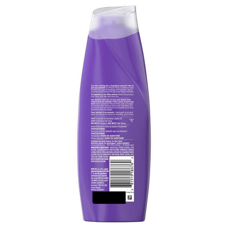 Aussie, ParabenFree Miracle Moist Conditioner w Avocado Jojoba Oil For Dry Hair, Citrus, 12.1 Fl Oz - Image 2