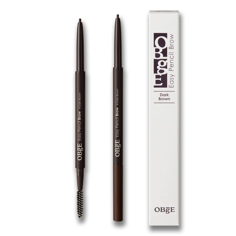 OBgE Easy Pencil Brow (Dark Brown, 0.003oz) - Ultra Fine Eyebrow Pencil with Brush for Precise and Effortless Brow Shaping. Long Lasting Natural Color. - Image 1