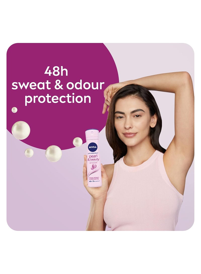 Nivea Nivea Pearl and Beauty Antiperspirant for Women 150ml pack of 2  - Image 5