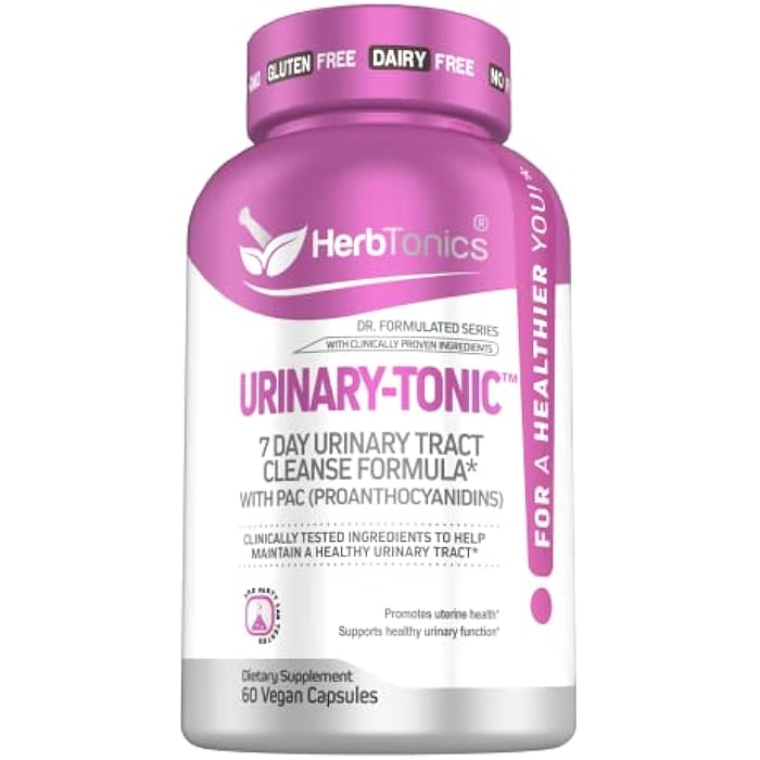 Herbtonics علاج تنظيف المسالك البولية سريع المفعول | تركيبة UTI مع 36 ملغ PAC | مكمل التوت البري من الدرجة الطبية لدعم المسالك البولية (60 حبة (عبوة واحدة)) - Image 1