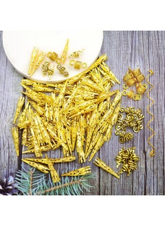 RechicGu 130 Pieces Locs Hair Jewelry For Women Goddess Dreadlocks Accessories Kit Faux Locs Beadsbraids Hair Cuffs Decoration Charms (Gold)  - Image 5