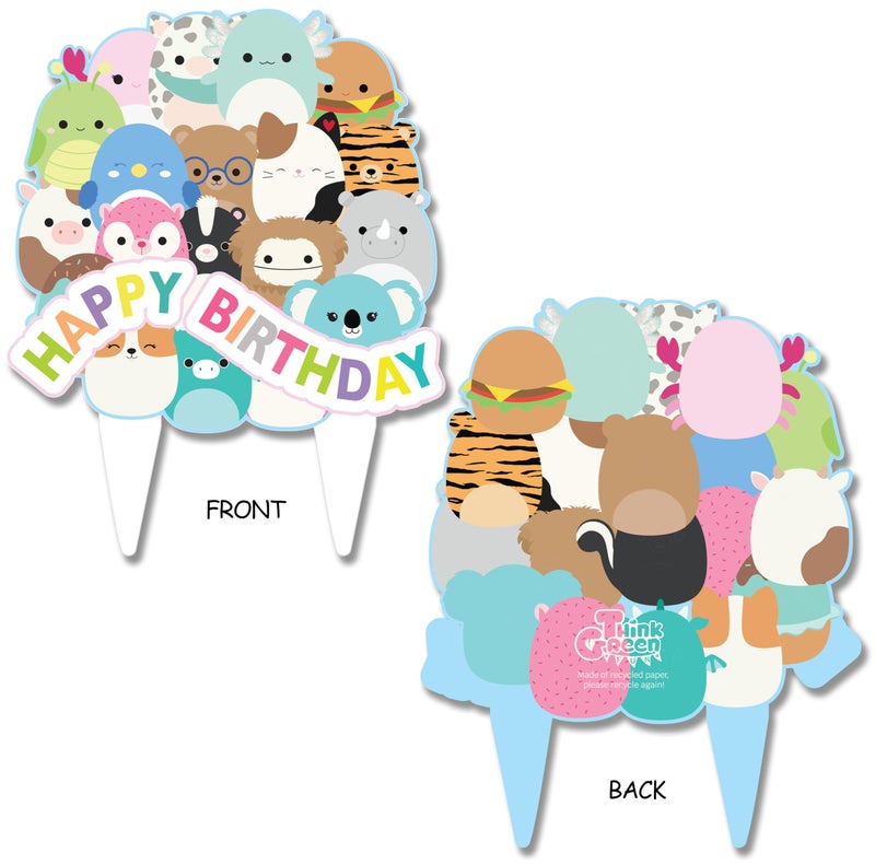 Think Green Fun Squishmellow Cake Topper Girls or Kids Childrens Squish Birthday Party Decor - Image 3