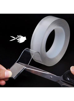 Hemiza Double Sided Tape Heavy Duty, Washable Nano Mounting Adhesive Grip Multipurpose Removable Traceless Transparent Tape, Strong Sticky Wall Strips Poster Carpet For Paste Items(3M)  - Image 1