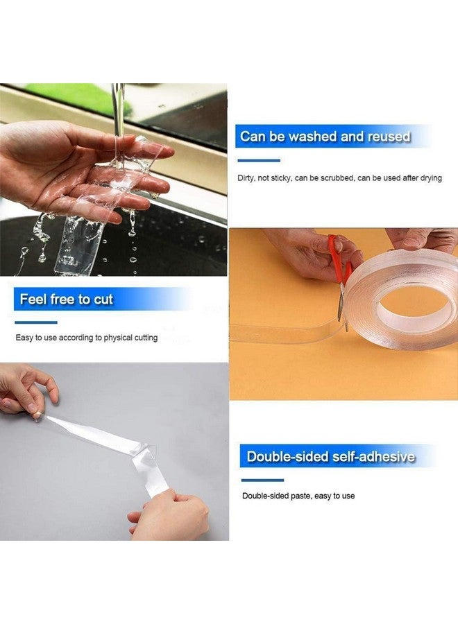 Hemiza Double Sided Tape Heavy Duty, Washable Nano Mounting Adhesive Grip Multipurpose Removable Traceless Transparent Tape, Strong Sticky Wall Strips Poster Carpet For Paste Items(3M)  - Image 5
