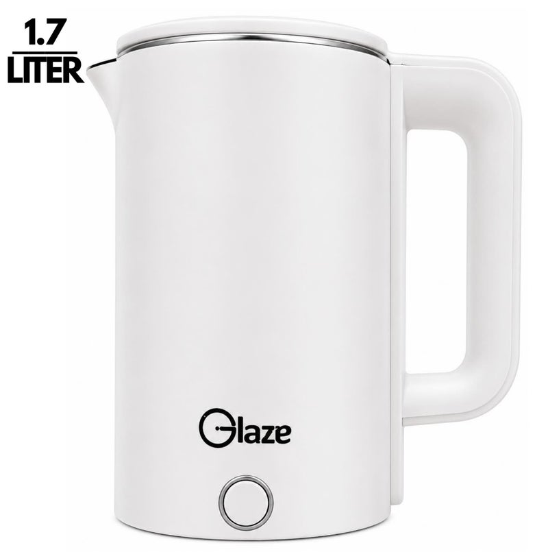Glaze Electric Kettle 1.7L 1500W | Food Grade 304 Stainless Steel Interior | Fast Boil Electric Tea Kettle | Auto Shut-Off & Dry Boil Protection | White - Image 1