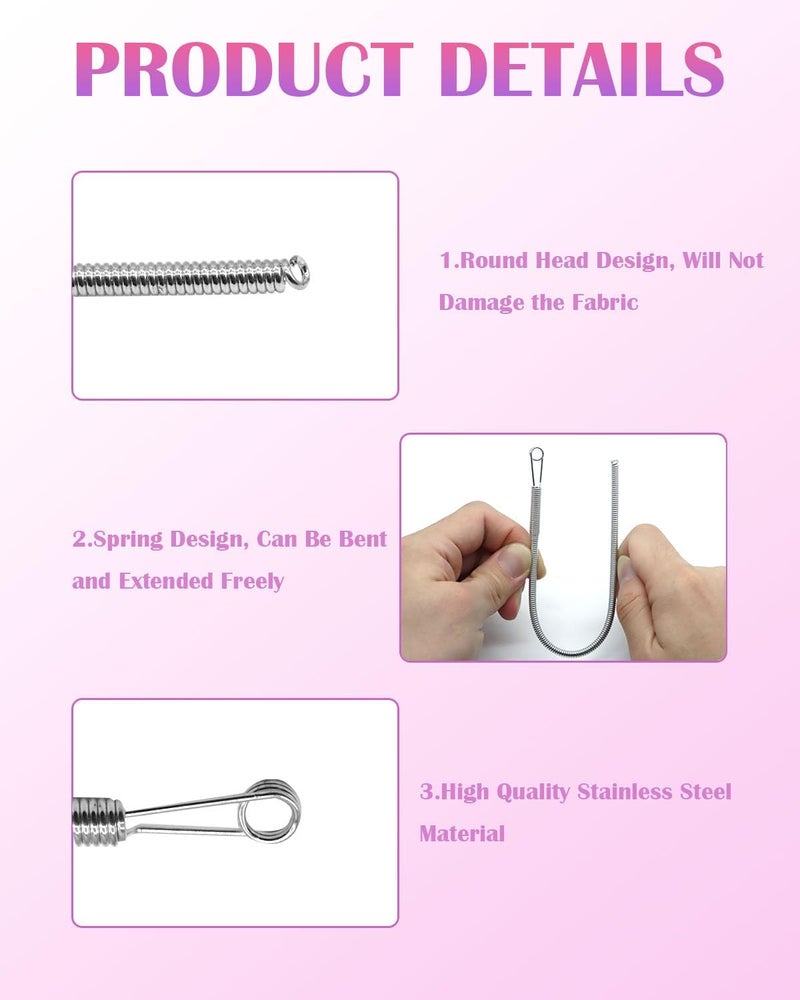 keepsweat Spring Drawstring Threader,4Pcs Flexible and Elastic Drawstring Threader Tool DIY Rope Threader Clip Hoodie String Replacement Drawstring Puller for Sweatpants,Shorts,Jackets,Coat - Image 3