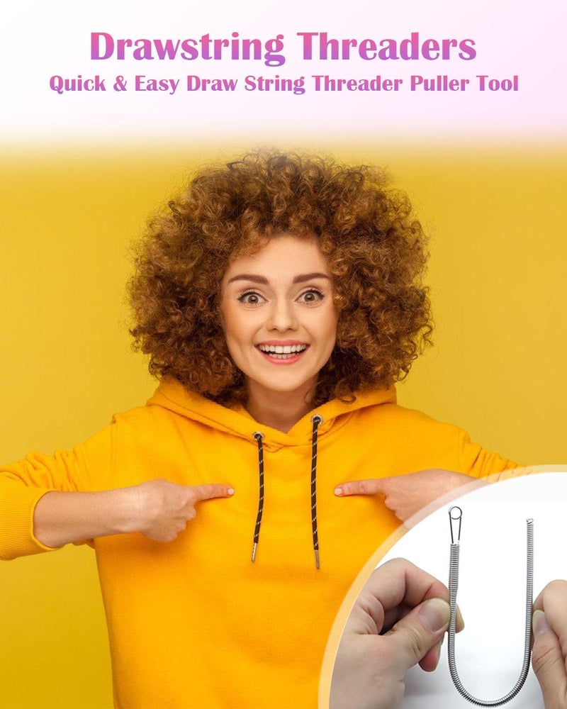 keepsweat Spring Drawstring Threader,4Pcs Flexible and Elastic Drawstring Threader Tool DIY Rope Threader Clip Hoodie String Replacement Drawstring Puller for Sweatpants,Shorts,Jackets,Coat - Image 5