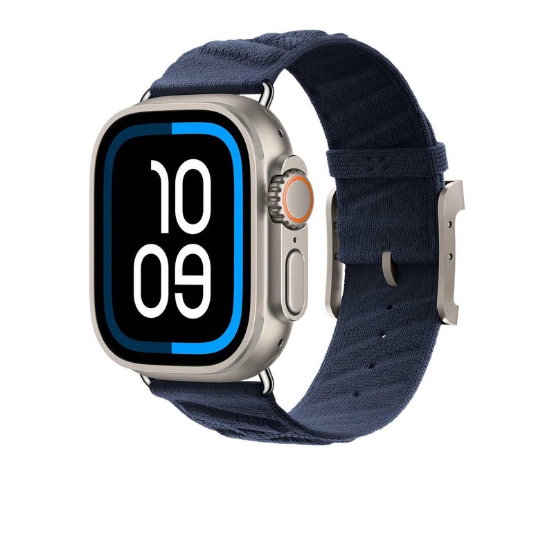 سوار ساعة ذكية سوار نايلون حلقي متوافق مع Apple Watch 38/40/41/42/44/45/49mm بملاءمة قابلة للتعديل وحزام بديل باللون برتقالي قابل للتعديل - Image 1