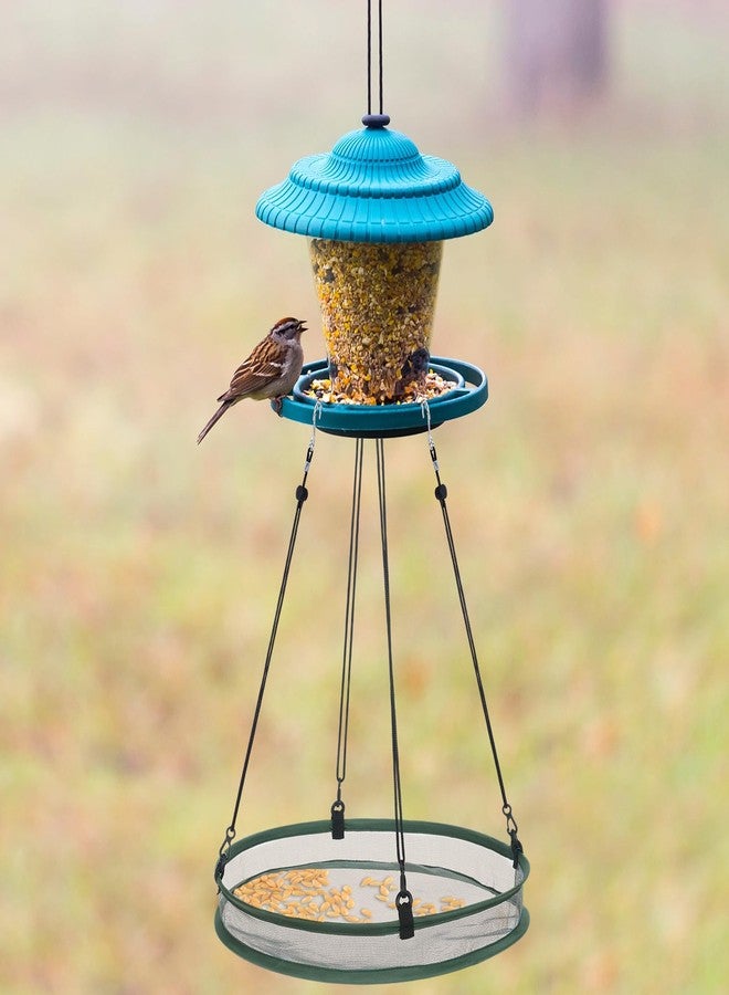 FoldTier 1 Pieces Universal Wild Bird Seed Catcher Hanging Hoop Platform Bird Seed Catcher Tray for Hummingbird Feeders Bee Feeder Outdoor Garden Accessories (16 Inch) - Image 5