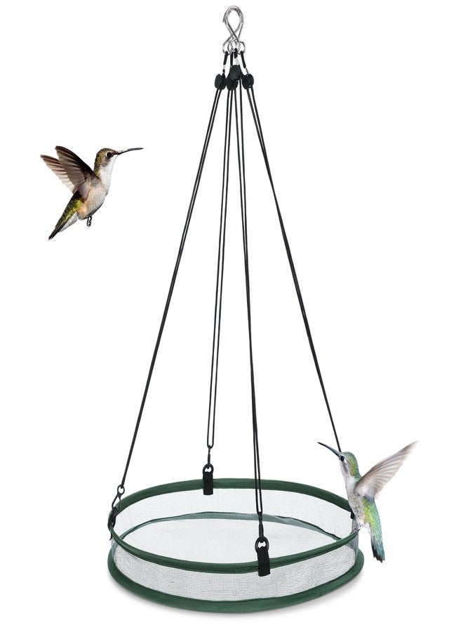 FoldTier 1 Pieces Universal Wild Bird Seed Catcher Hanging Hoop Platform Bird Seed Catcher Tray for Hummingbird Feeders Bee Feeder Outdoor Garden Accessories (16 Inch) - Image 1