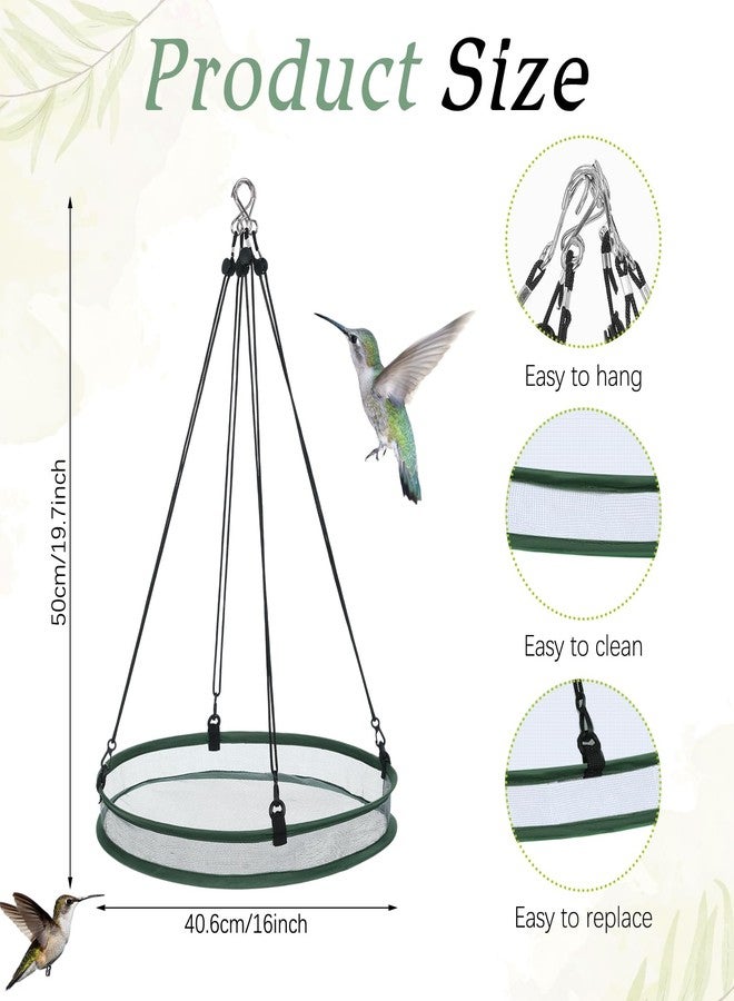 FoldTier 1 Pieces Universal Wild Bird Seed Catcher Hanging Hoop Platform Bird Seed Catcher Tray for Hummingbird Feeders Bee Feeder Outdoor Garden Accessories (16 Inch) - Image 2