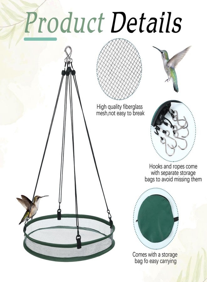 FoldTier 1 Pieces Universal Wild Bird Seed Catcher Hanging Hoop Platform Bird Seed Catcher Tray for Hummingbird Feeders Bee Feeder Outdoor Garden Accessories (16 Inch) - Image 3