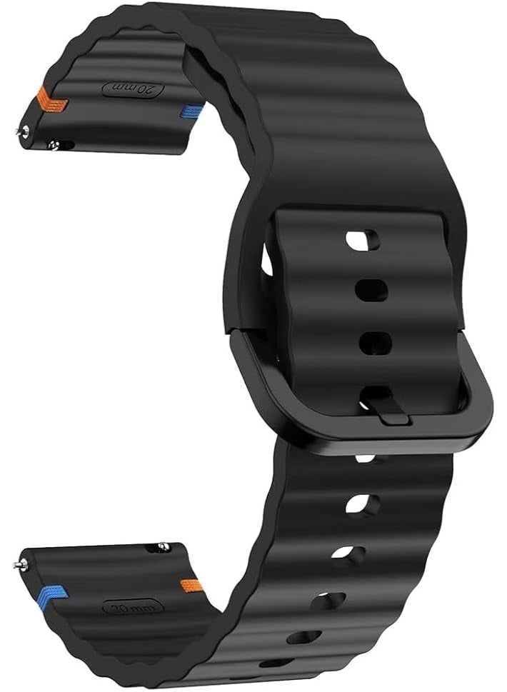 20 mm Silicone Watch Strap, Quick Release Watch Straps for Men and Women, Skin-friendly, Soft, Replacement Strap for 20 mm Compatible with Amazfit/Huawei/MI/Fossil/samsung - Image 3