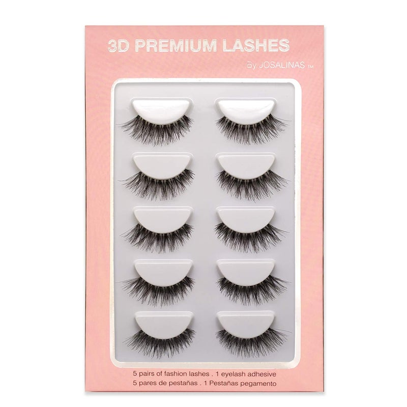 JOSALINAS Wispies False Eyelashes Extensions 5 Pairs Glamorous Fake Mink Lashes Spring