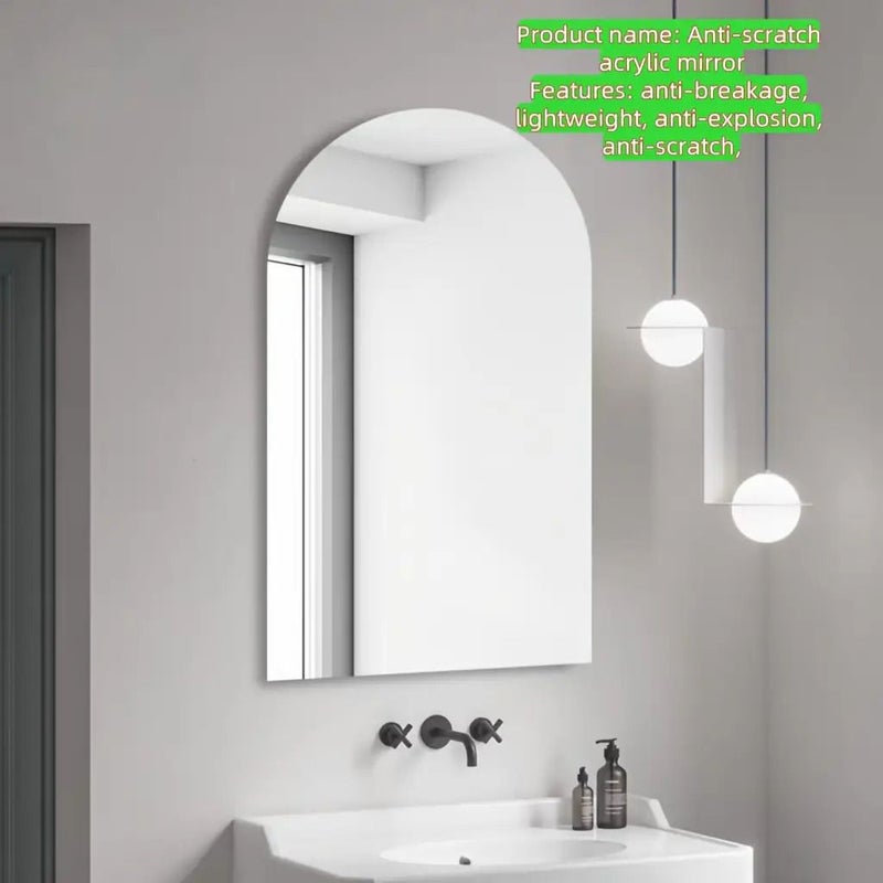 Acrylic Hd Arched Modern Design Mirror 30cm 45cm For Bathroom Shower Room Wardrobe Dressing Cloakroom Dressing Makeup Table Self Adhesive Anti Scratch - Image 4