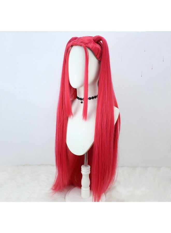 OSHIMA Costume Wigs Cosplay, Purple Red Black Long Braid Anime Cosplay Wig Fans Costume Braids, Wig for Stage Halloween Costume Outfit Party Anime Cosplay Long Braids for Kids and Adult - Image 4