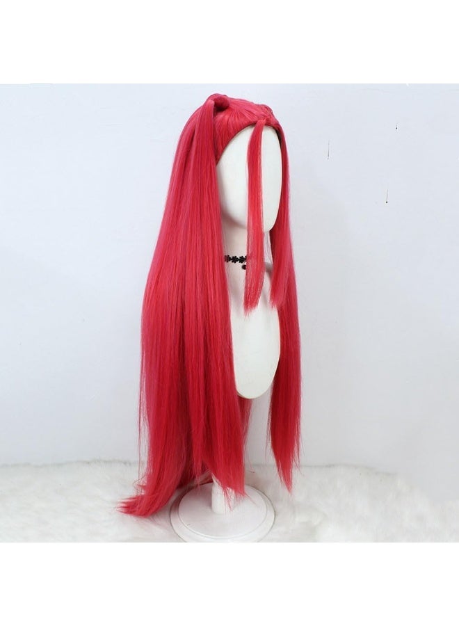 OSHIMA Costume Wigs Cosplay, Purple Red Black Long Braid Anime Cosplay Wig Fans Costume Braids, Wig for Stage Halloween Costume Outfit Party Anime Cosplay Long Braids for Kids and Adult - Image 5
