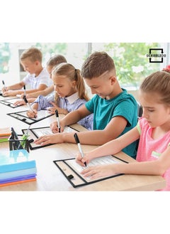 Scribbledo 6 Pack Dry Erase Pockets Black Plastic Sleeves For Paper Heavy Duty Clear Pocket Sleeves Dry Erase Pocket Sleeves Teacher Supplies For Classroom School Office Work Warehouse Ticket Holders  - Image 2
