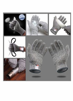 Y&D Grey Cut Resistant Gloves Food Grade Safety for Meal Prep Crafts and Outdoors - Level 5 Protection from Knives Vegetable Peelers Graters Fits Both Hand 2 Pairs (M+L)  - Image 5