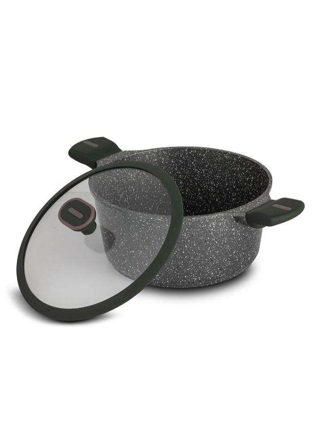 NAVA Die Cast Aluminum Casserole "Olea" With Lid And Nonstick Stone Coating -Black - Image 2