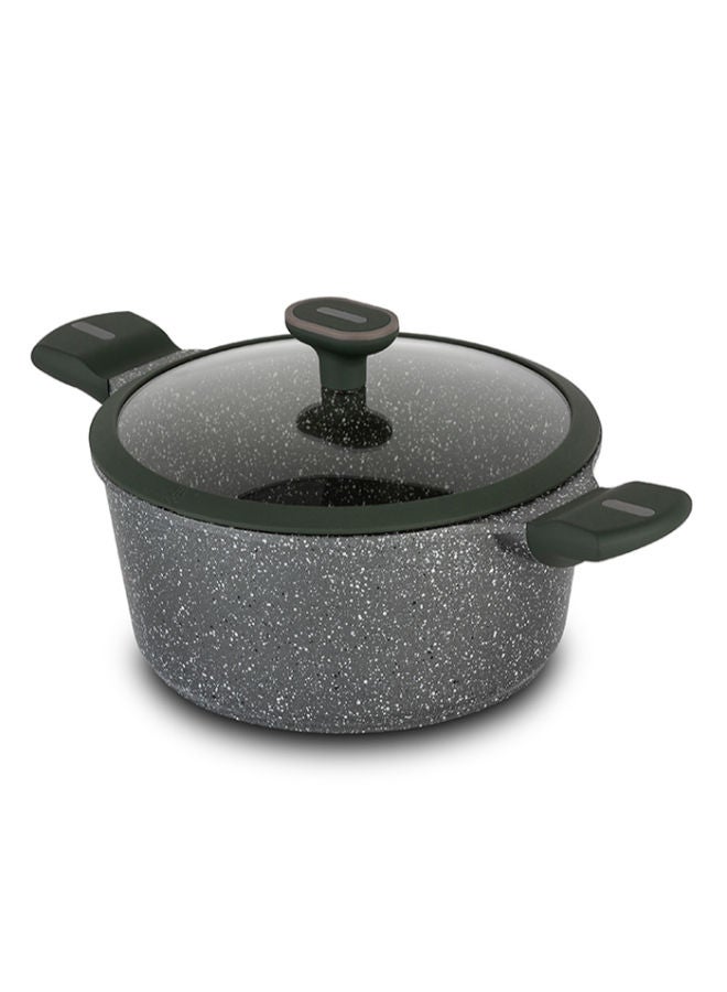 NAVA Die Cast Aluminum Casserole "Olea" With Lid And Nonstick Stone Coating -Black - Image 1