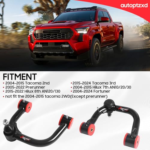 Autoptzxd 2-4" Lift Upper Control Arms for 2004-2023 Tacoma, Front Control Arm for Toyota Hilux Fortuner 2004-2024, Adjustable Suspension Tubular for 2005+ Prerunner - Image 3