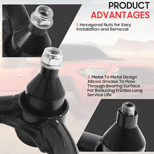 Autoptzxd 2-4" Lift Upper Control Arms for 2004-2023 Tacoma, Front Control Arm for Toyota Hilux Fortuner 2004-2024, Adjustable Suspension Tubular for 2005+ Prerunner - Image 5