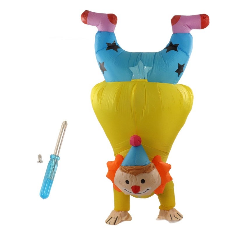 Inflatable Clown Costume: Waterproof Durable Reinforced Stitching - Lightweight Reusable Unique Handstand Clown Costume for Adult Halloween Cosplay Outdoor Carnivals Parties - Image 1