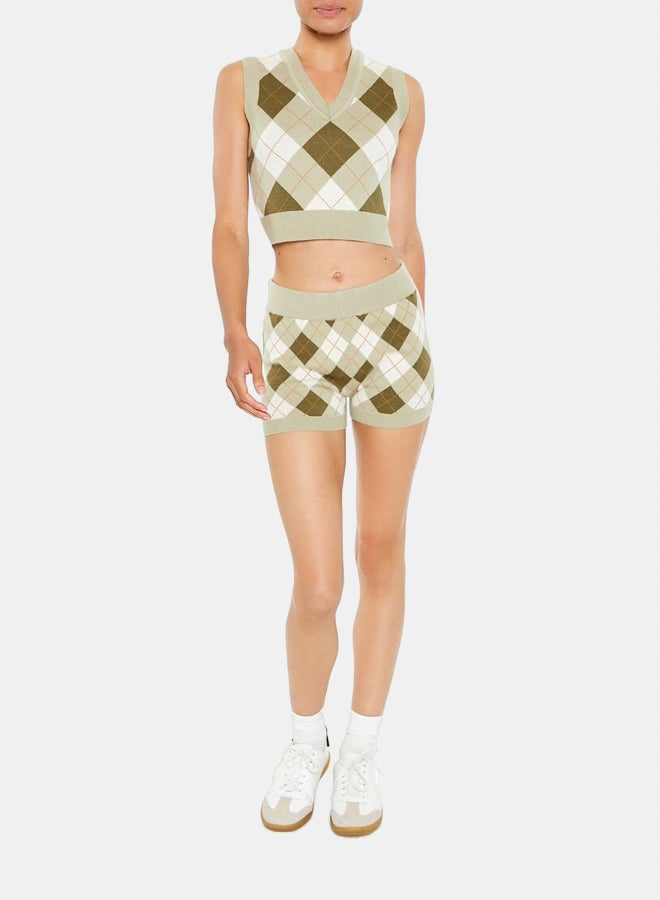 FOREVER 21 Cropped Argyle Sweater Vest  - Image 2