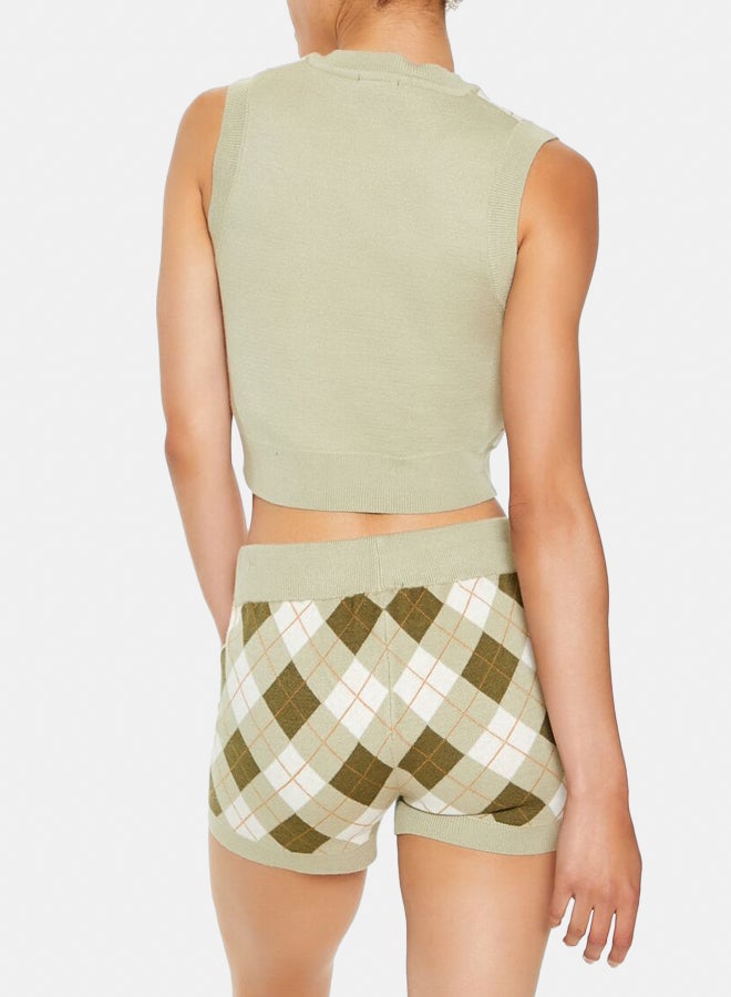 FOREVER 21 Cropped Argyle Sweater Vest  - Image 3