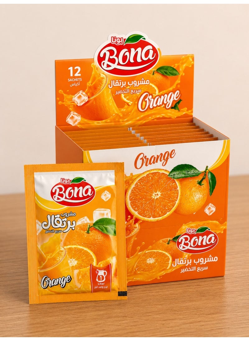 Bona Orange  Juice - 35g - Box of 12 Sachets - Image 1