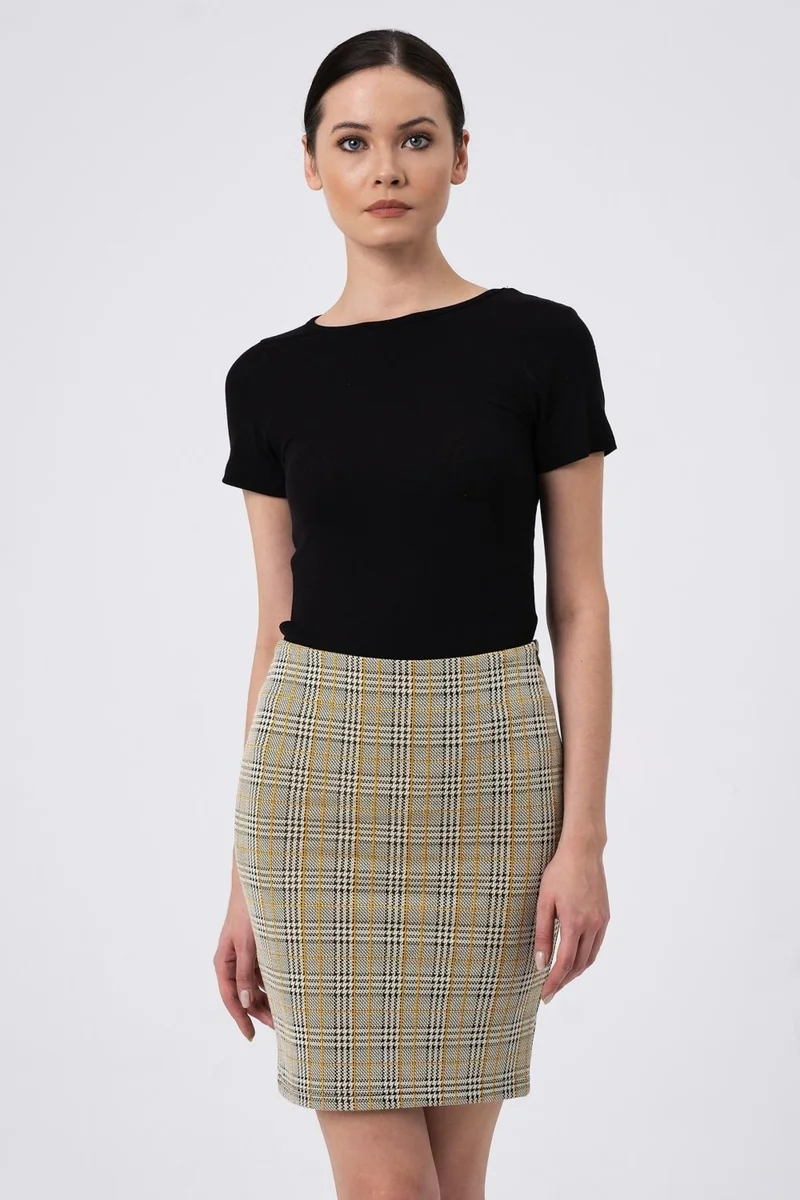 الكسندر جاردي Checked Mini Skirt, Gray (B19-49802-WN)