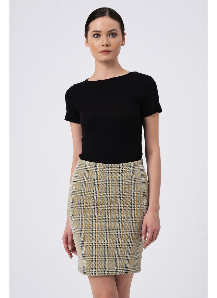 Alexander Gardi - Checked Mini Skirt, Gray (B19-49802-WN) - Image 1