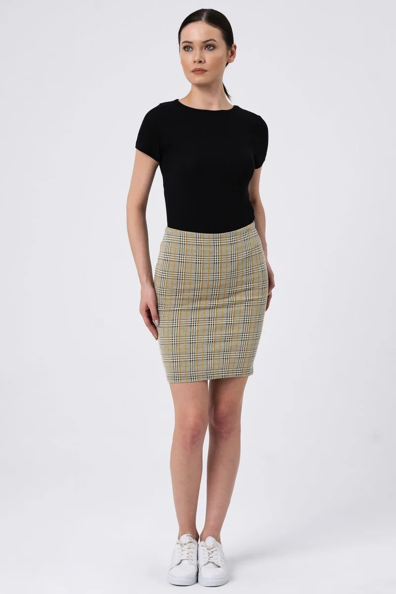 الكسندر جاردي Checked Mini Skirt, Gray (B19-49802-WN)