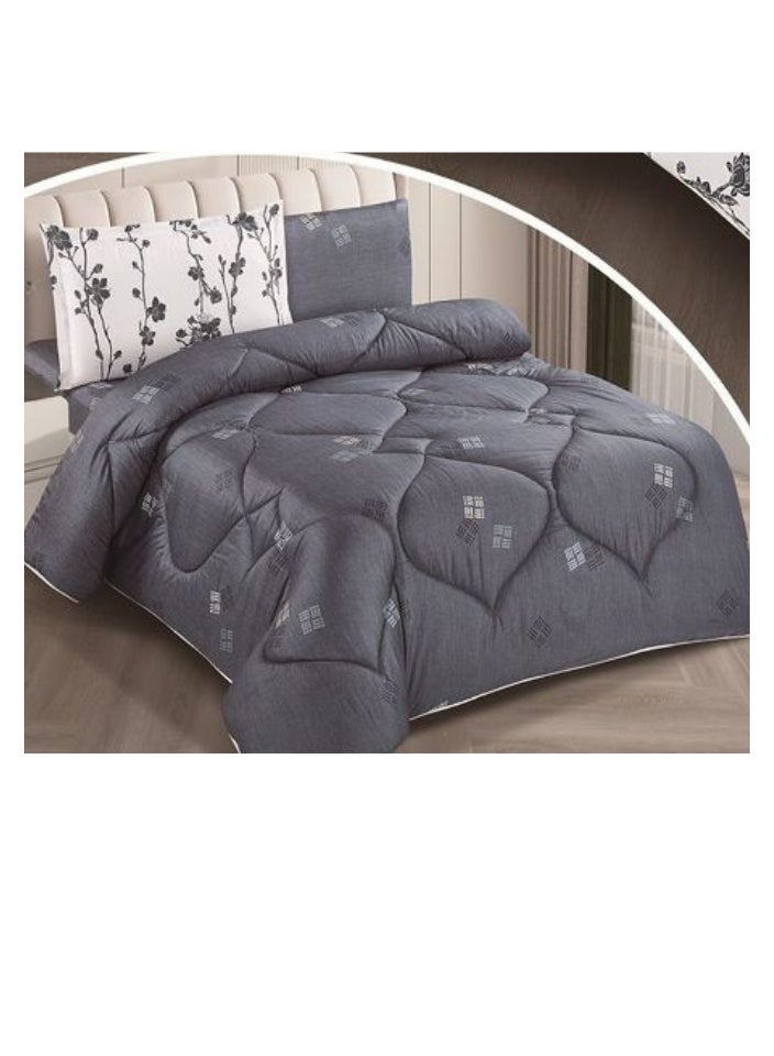 SMART HOME 100% Microfiber Double Bedspread, Bed Cover, Reversible, Comforter Set with 4 Pieces (Bedspread + Mattress Protector + Pillowcase + Pillow Cover) Bedspread Size 200x260 cm and Cover Size 160x200 cm (Color Same as Picture)  - Image 3