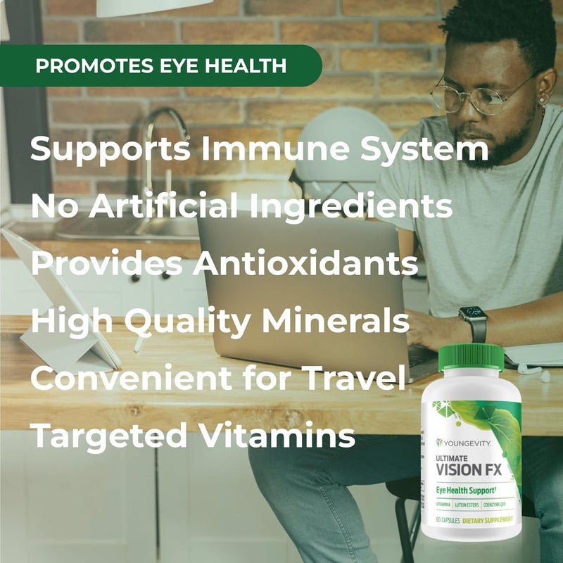 youngevity مكمل فيتامينات ومعادن يوجيفيتي الترا فيجن FX لصحة العين 60 كبسولة - Image 4