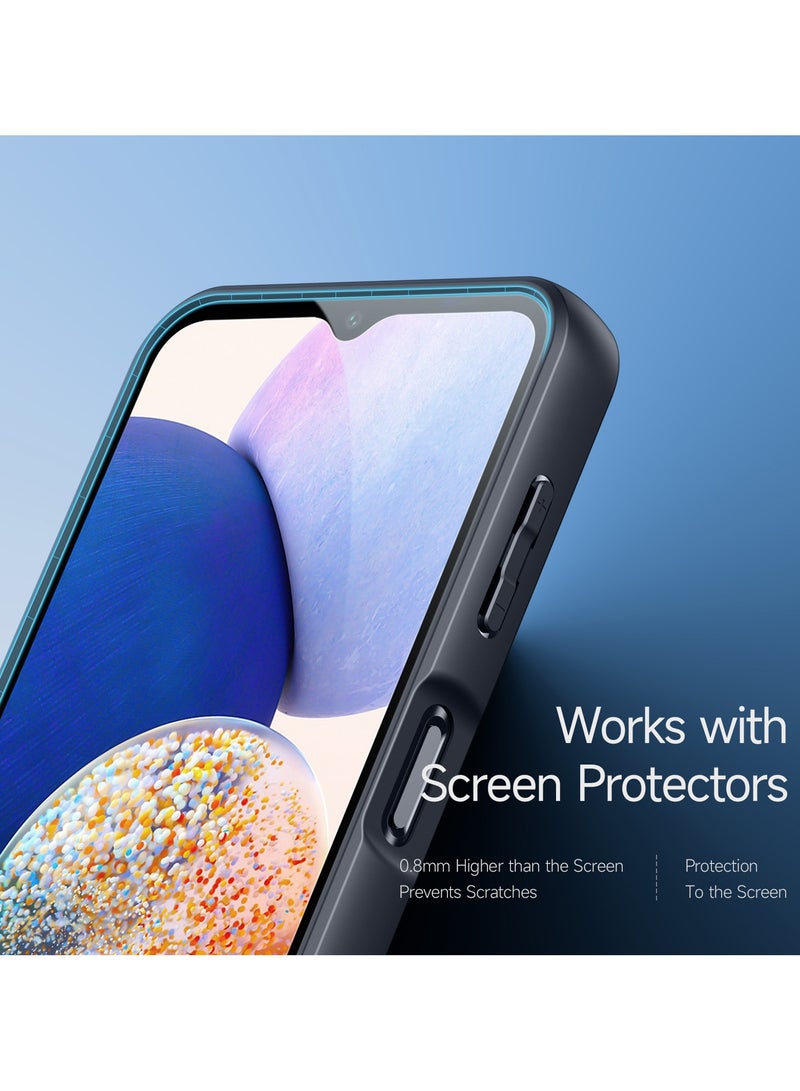 دوكس دوتشيز ايمو جراب لموبايل سامسونج ايه 14 4 جي/ 5 جي جراب نحيف وشفاف مطفي مصنع من البولي يوريثين الحراري بولي كربونات البولي بروبلين سيليكون - اسود - Image 3