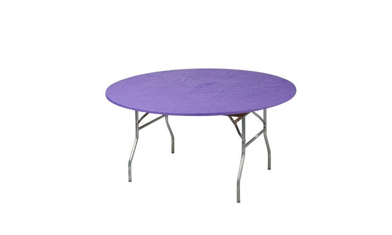 Kwik-Covers KwikCovers 72 Round Fitted Plastic Table Covers Bundle of 5 Purple
