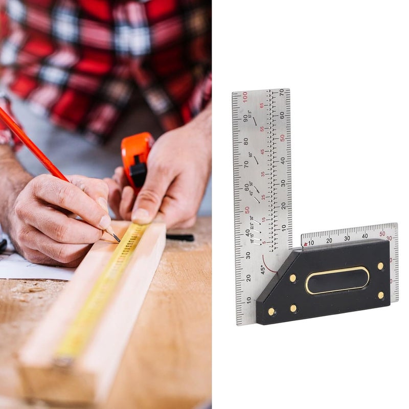Stainless Steel Carpenter Square Framing Ruler 100mm L Measurements Tool - Image 3