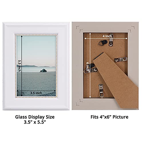 GraduationMall 4x6 Picture Frames, Real Glass, Display Photos for Wall or Tabletop, White with Gold Beads, 2-Pack - Image 4