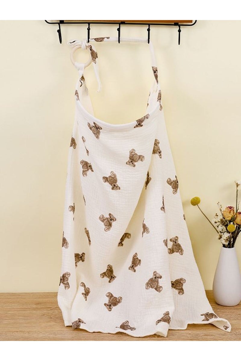 one bear Breathable Baby Nursing Cover Maternity Breastfeeding Cover Cotton Muslin Baby Feeding Blan