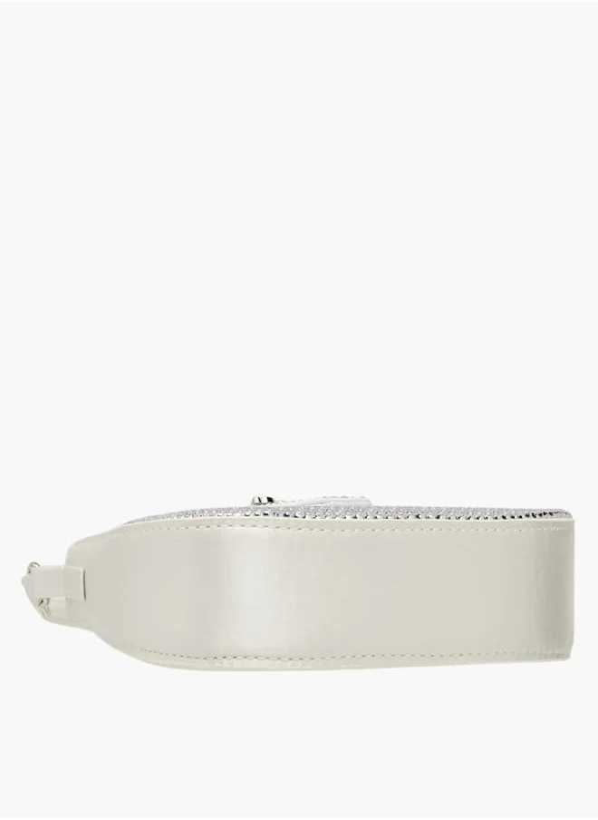باربي Girls Embellished Crossbody Bag with Strap Handle and Button Closure