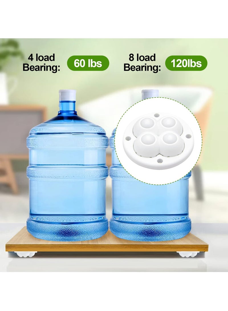 Zikra 12 Pcs Self Adhesive Caster Wheels, Mini Caster Wheels for Small Appliances 360¬∞ Rotation Swivel Wheels Self Adhesive Nylonad Rollers for Bins/Storage Boxes/Furniture Bins (White) - Image 5