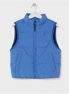 TOMMY HILFIGER Kids Down Denim Look Vest Jacket  - Image 1
