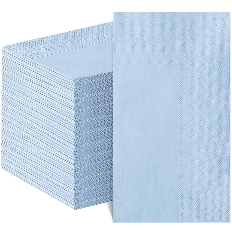 NatNarr 120 Pcs Light Blue Napkins Disposable Blue Dinner Napkin Decorative Guest Bathroom Napkins Baby Blue Paper Napkins for Wedding, Baby Shower, Bathroom, Kithchen - Image 1