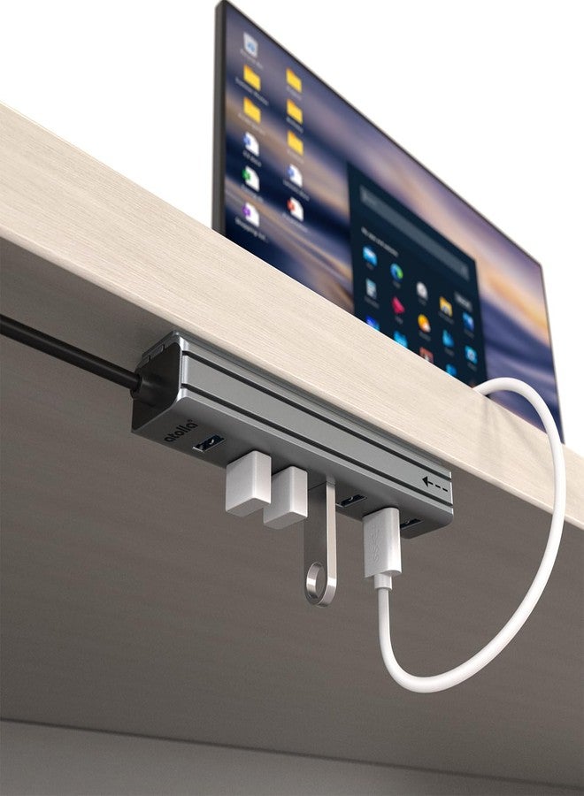 atolla USB Hub 3.0, atolla 7-Port USB Hub Splitter with Sliding Rails for Fixing to Table/Host/Tile Wall Edges, Compatible with MacBook, Laptop, Surface Pro, PS4, PC, Flash Drive, Mobile HDD - Image 2