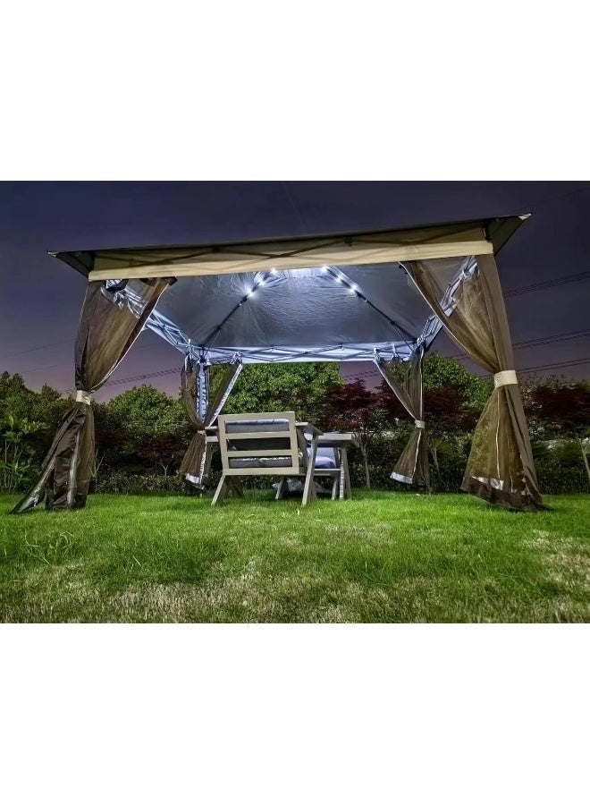 73Hours Yulan Outdoor Pop Up Gazebo Canopy with Netting and Solar LED Light for Parties and Activities 3x3 - Image 3