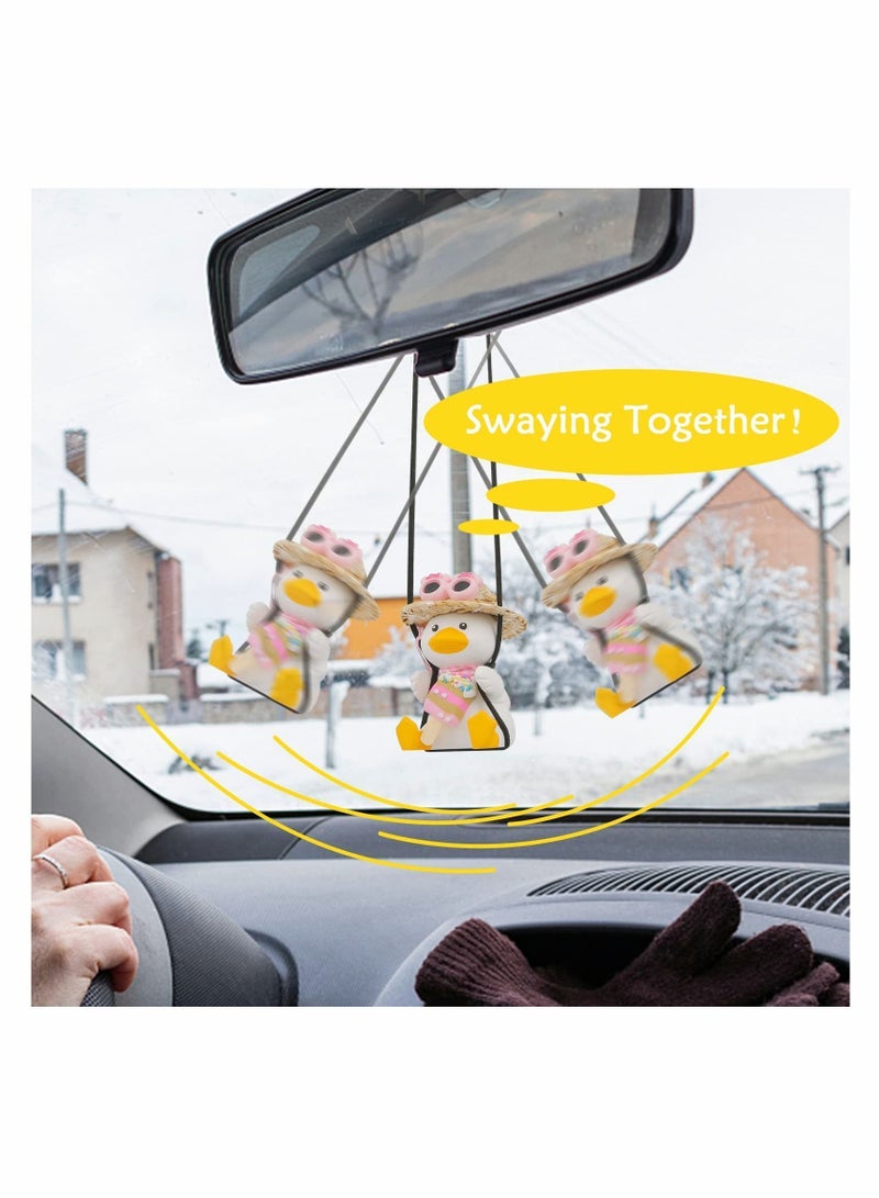 Y&D Cute Swing Duck Car Pendant Interior Rearview Mirrors Charms Ornament Room Decor for Home Indoor  - Image 2