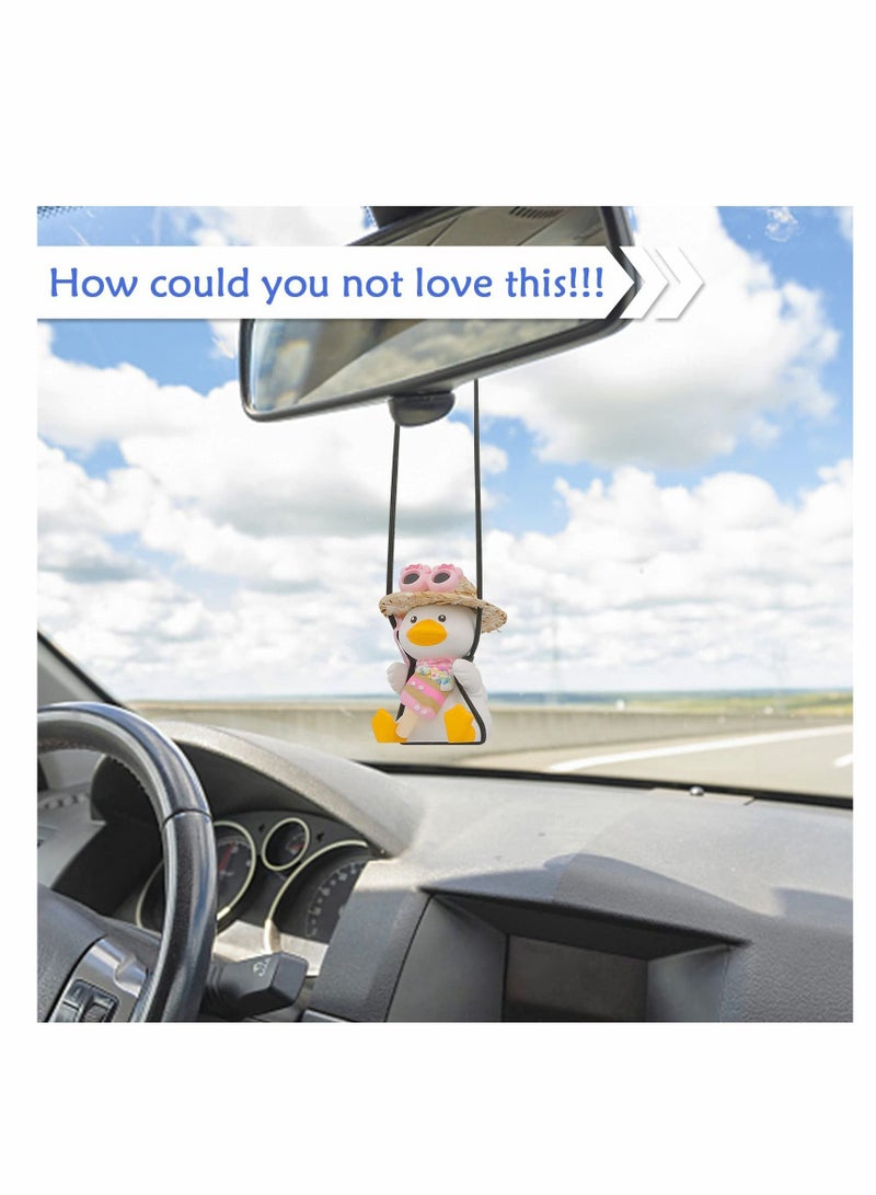 Y&D Cute Swing Duck Car Pendant Interior Rearview Mirrors Charms Ornament Room Decor for Home Indoor  - Image 3