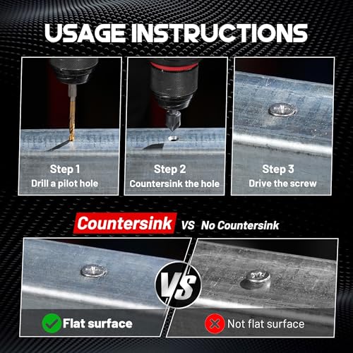 EZARC Countersink Drill Bit Set for Hard Metal, Titanium Aluminum Nitride Coated Counter Sink Drill Bit with 1/4" Hex Shank, 82 Degree 5 Flutes Design, 1/4” 3/8” 1/2” 5/8” 3/4”, 5PCS with Storage Box - Image 5